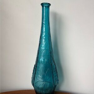 Artisan Teal Glass Italian Empoli Decanter
